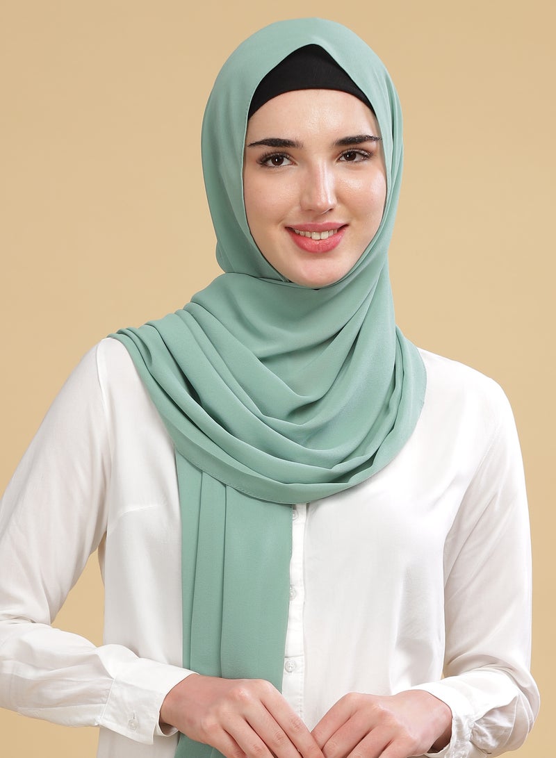Moja Premium Georgette Hijab - Pista - Image 2