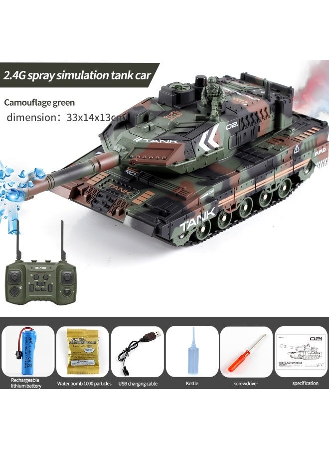 Tracked RC Military Tank with Spray Effect, 2.4GHz Remote Control, Realistic Sound, Ready to Go - Image 2