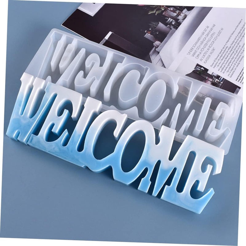 ARTOOL Welcome Door Sign Resin Art Mold Decorative DIY Multiuse Living Room Wall Décor Epoxy Resin Art Mould 11.5x4x1 Inch (C22) - Image 3