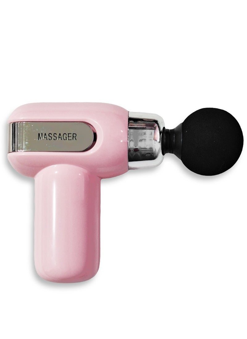 Generic Compact Power Massager  , Relaxing and Healing Massager 4 in 1 , Cordless and Rechargeable , USB Type-C Cable , 4 Interchangeable Head Model CY-010 For all Body Can Use it in Home - Pink  - Image 1