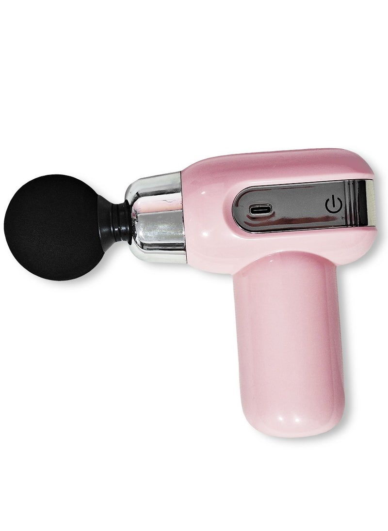 Generic Compact Power Massager  , Relaxing and Healing Massager 4 in 1 , Cordless and Rechargeable , USB Type-C Cable , 4 Interchangeable Head Model CY-010 For all Body Can Use it in Home - Pink  - Image 2