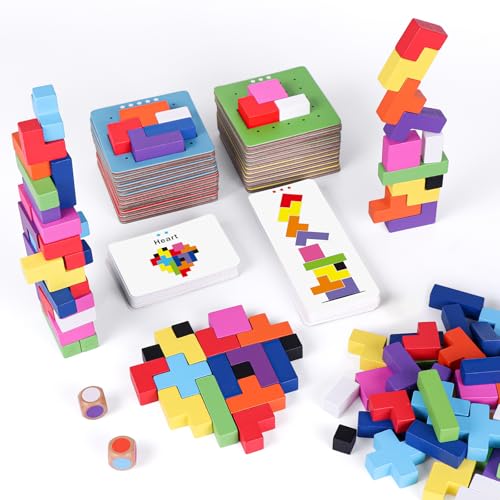 QianShouYan Wooden Block Game 120Pcs FastPaced Stacking Building Block Game Challenging Block Stacking Games 1 to 6 Players Party Games for Ages 4 - Image 1