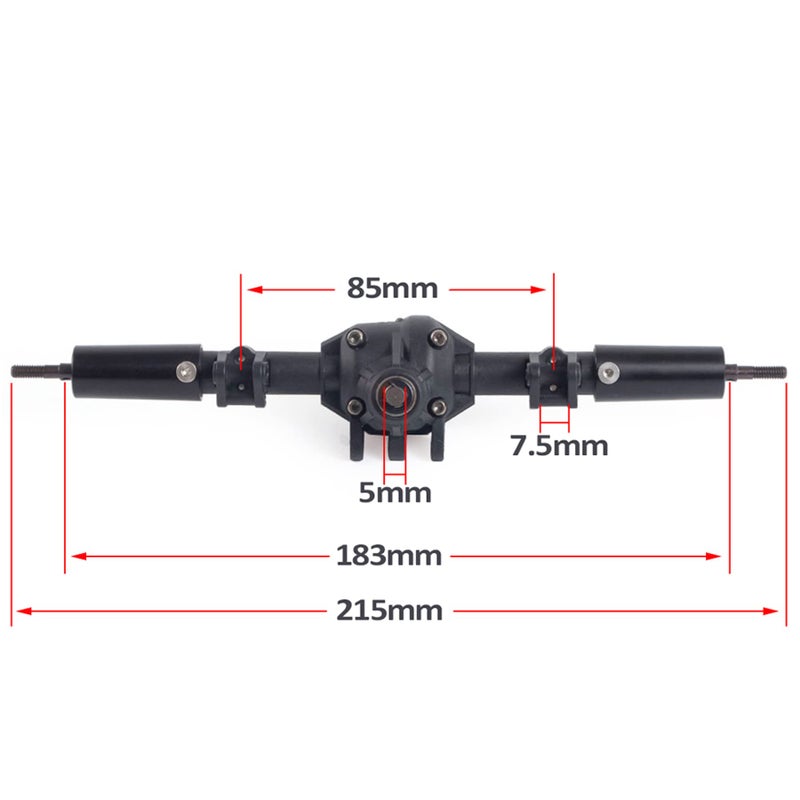 AMK Rc Crawler 1/10 Nylon AR44 Straight Front and Rear axles with Metal Front Reverse Bevel Gear for 1/10 RC Tracked SCX10 II 90046 47 R-G-T 86100 - Image 2