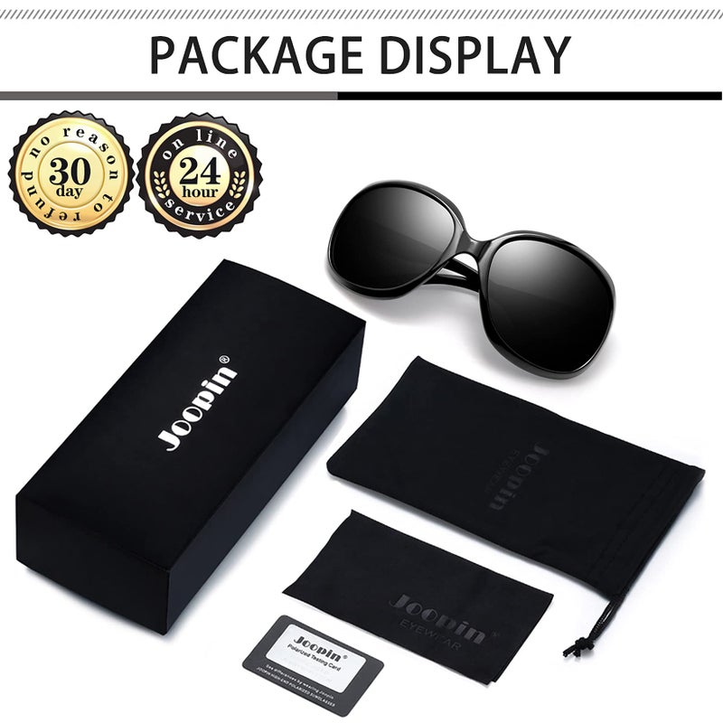 Joopin Oversized Sunglasses Womens Trendy, Polarized Big Black Sun Glasses for Woman UV Protection, Retro Ladies Large Square Shades Sunnies - Image 5