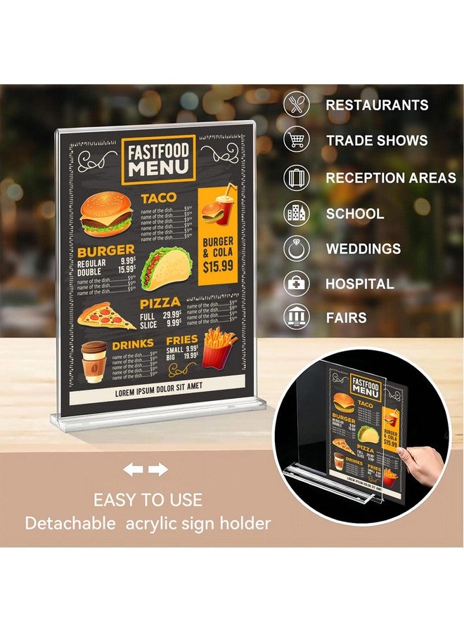 Daofary 10 Pack Acrylic Sign Holder 8.5 x 11 Display Table Signs Stand, clear flyer stand 8.5 x 11 Double Sided T Shape Plastic for Picture Paper Frame Holder Home Office Menu Retail Show Fair - Image 4