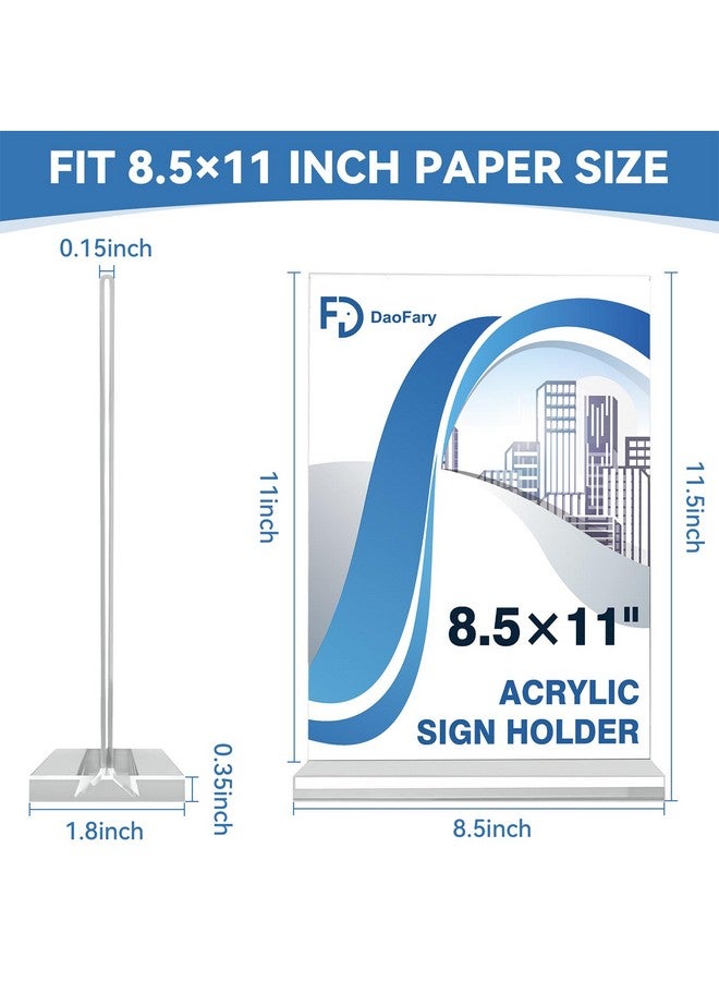Daofary 10 Pack Acrylic Sign Holder 8.5 x 11 Display Table Signs Stand, clear flyer stand 8.5 x 11 Double Sided T Shape Plastic for Picture Paper Frame Holder Home Office Menu Retail Show Fair - Image 1