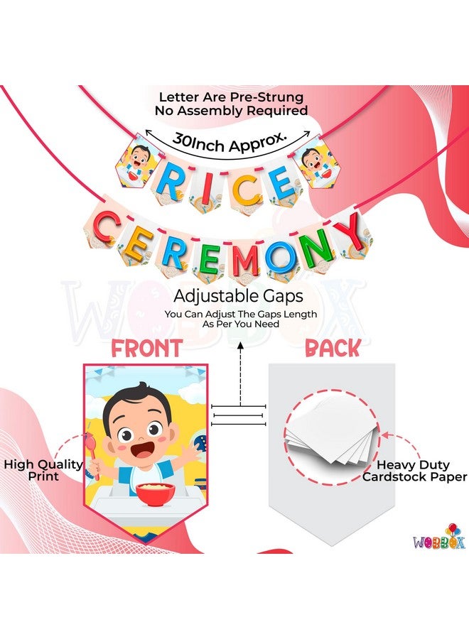ووبوكس لافتة WOBBOX Annaprashan Bunting "Rice Ceremony" ملونة ثلاثية الأبعاد، ديكور حفلات Annaprashan - Image 3