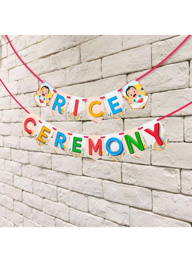 ووبوكس لافتة WOBBOX Annaprashan Bunting "Rice Ceremony" ملونة ثلاثية الأبعاد، ديكور حفلات Annaprashan - Image 4