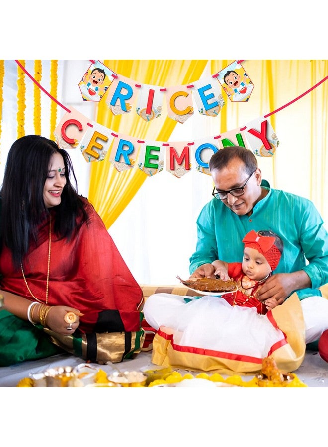 ووبوكس لافتة WOBBOX Annaprashan Bunting "Rice Ceremony" ملونة ثلاثية الأبعاد، ديكور حفلات Annaprashan - Image 5