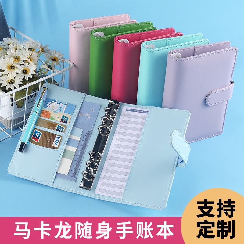 Spot A6 Binder Zipper Bag Macaron Notebook Leather Pu Binder Cash Budget Hand Ledger - Image 2