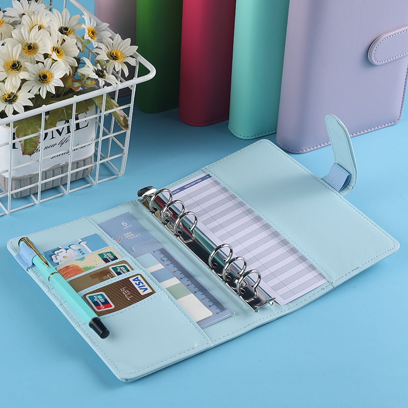 Spot A6 Binder Zipper Bag Macaron Notebook Leather Pu Binder Cash Budget Hand Ledger - Image 3