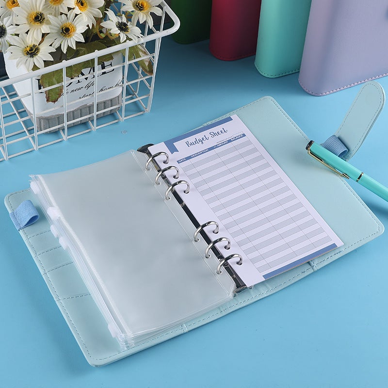 Spot A6 Binder Zipper Bag Macaron Notebook Leather Pu Binder Cash Budget Hand Ledger - Image 5