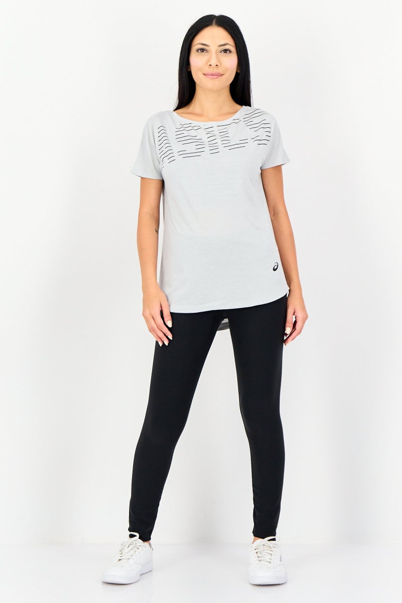 asics Women Sportswear Fit Short Sleeve Training T-Shirt, Light Grey - Image 2