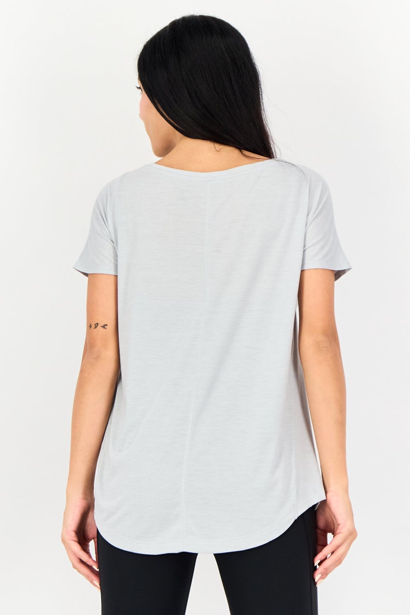 asics Women Sportswear Fit Short Sleeve Training T-Shirt, Light Grey - Image 4