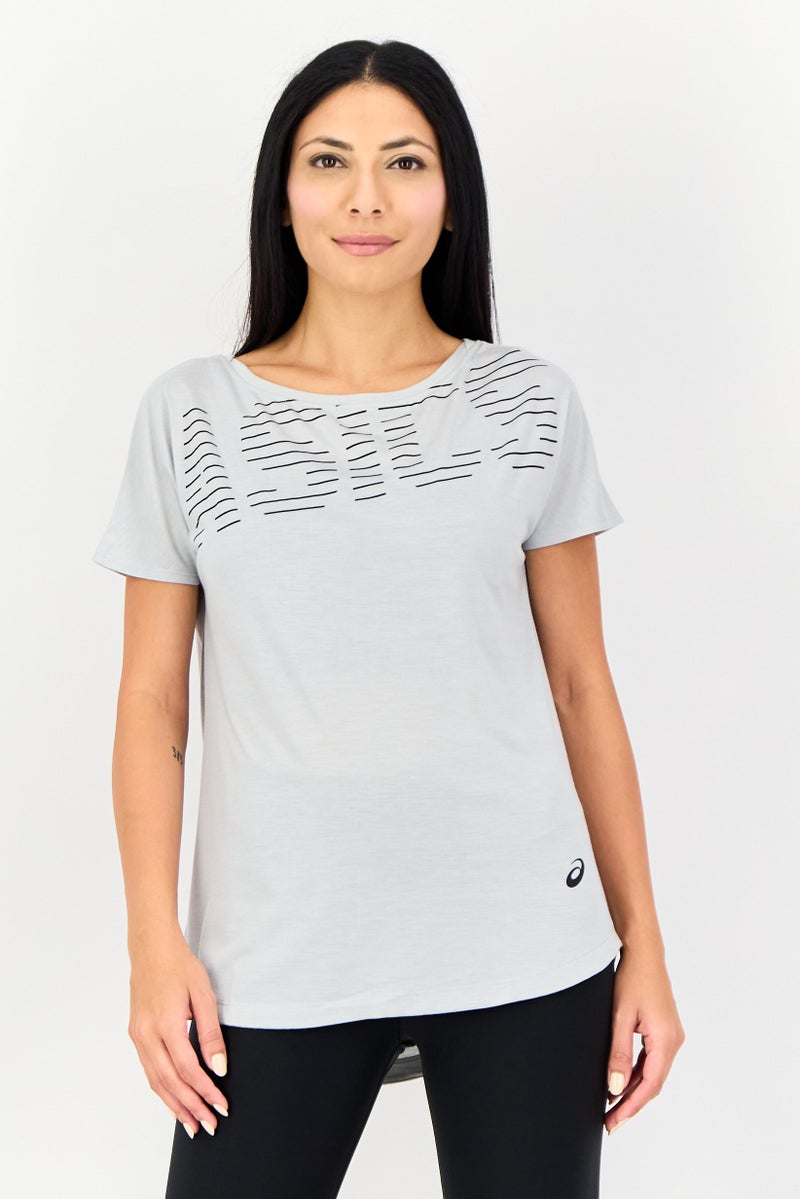 asics Women Sportswear Fit Short Sleeve Training T-Shirt, Light Grey - Image 1