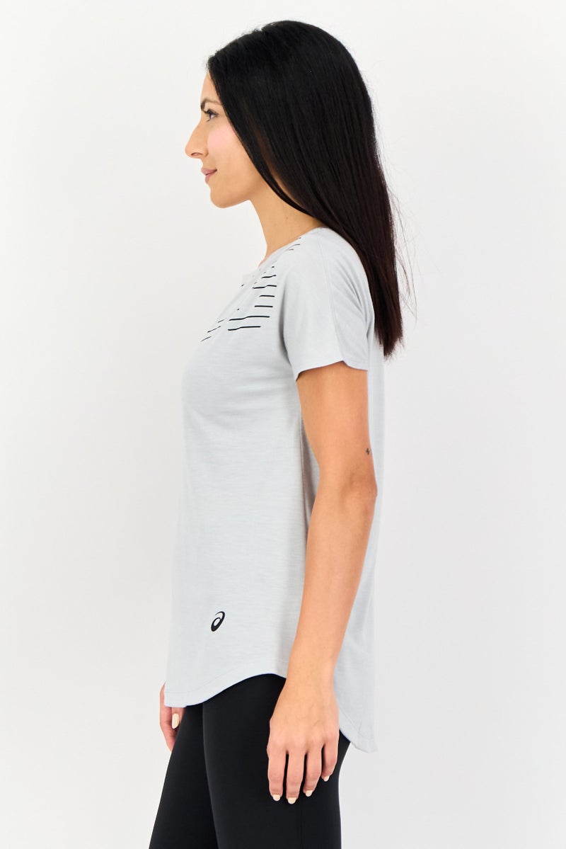 asics Women Sportswear Fit Short Sleeve Training T-Shirt, Light Grey - Image 3