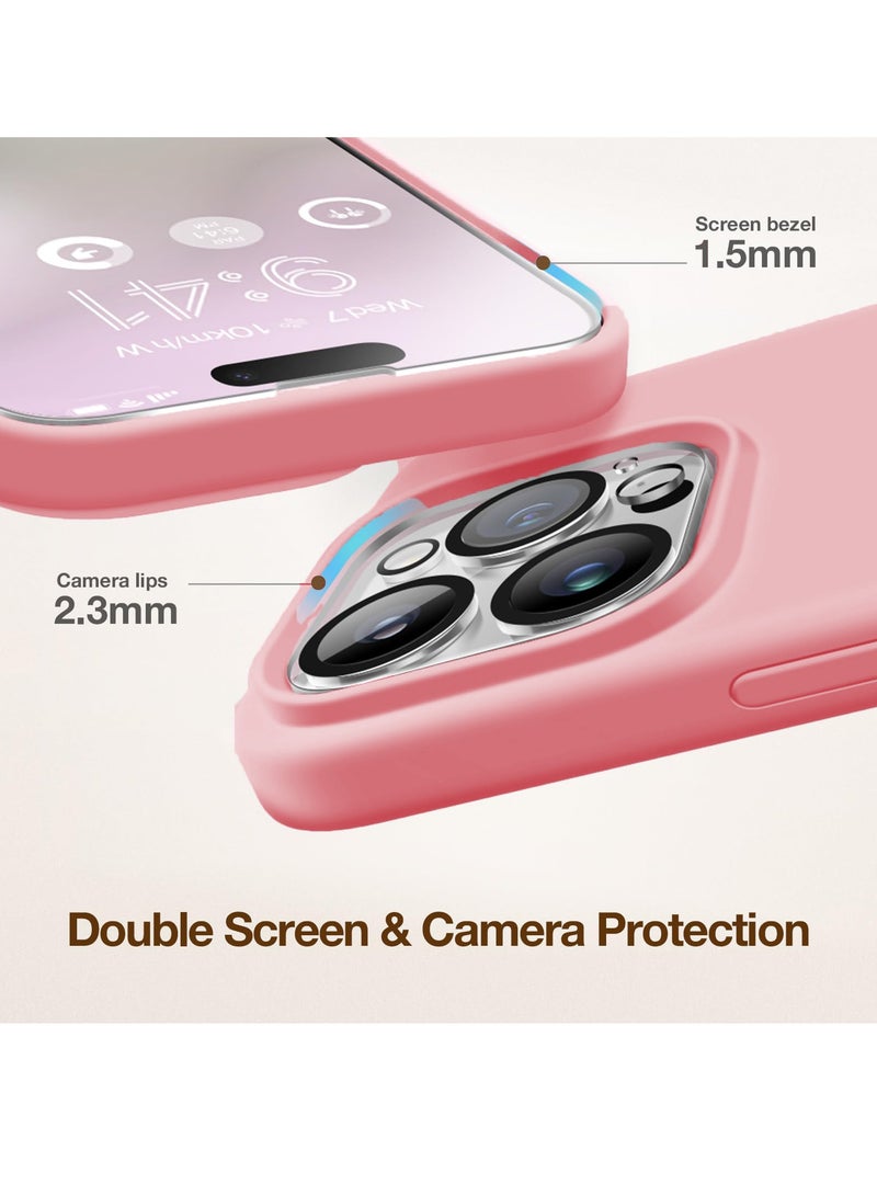 Houmt iPhone 15 Pro Max Case Silicone with 1X Camera Protector+ 1X Screen Protector Compatible with iPhone 15 Pro Max Cover Liquid Soft Silicone Inside Microfiber Lining Slim Thin Protective Case Cover - Image 5