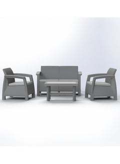 3MPlast 3MPlast Havana Sofa 4-Seater Set, Rattan Modern Outdoor Furniture, with Comfort Cushion & Coffee table  - Image 2
