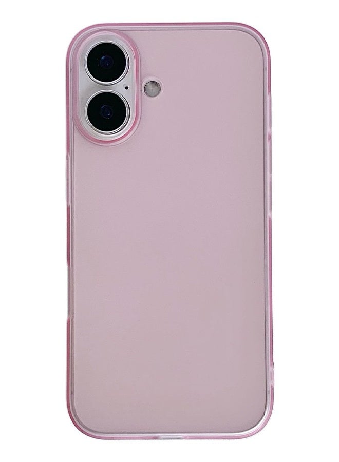 Case for Apple iPhone 17 6.1-Inch, Slim Scratch Resistant Anti-Drop, Semi-transparent Matte Back Shockproof Phone Case - Transparent Pink - Image 1
