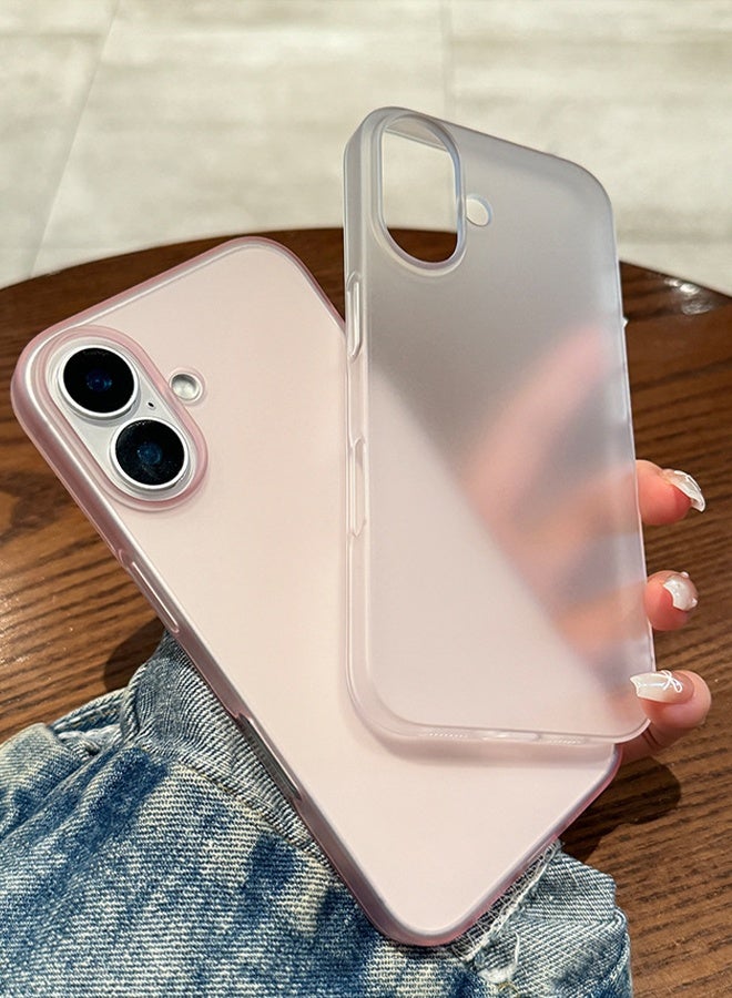 Case for Apple iPhone 17 6.1-Inch, Slim Scratch Resistant Anti-Drop, Semi-transparent Matte Back Shockproof Phone Case - Transparent Pink - Image 4