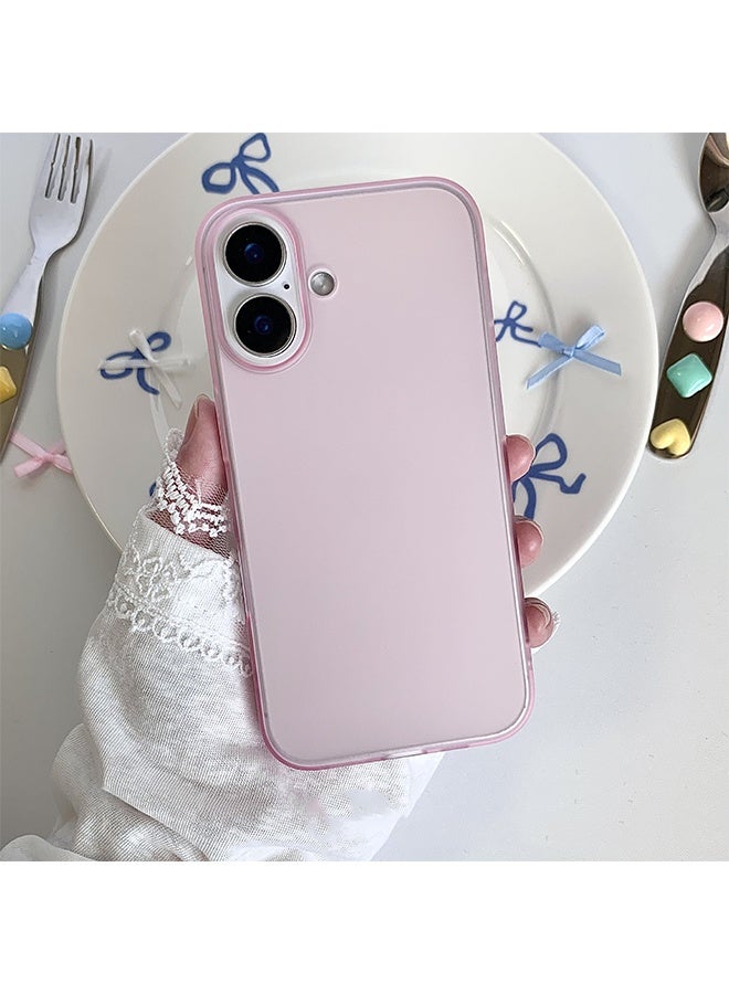 Case for Apple iPhone 17 6.1-Inch, Slim Scratch Resistant Anti-Drop, Semi-transparent Matte Back Shockproof Phone Case - Transparent Pink - Image 3