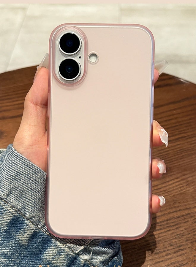 Case for Apple iPhone 17 6.1-Inch, Slim Scratch Resistant Anti-Drop, Semi-transparent Matte Back Shockproof Phone Case - Transparent Pink - Image 5