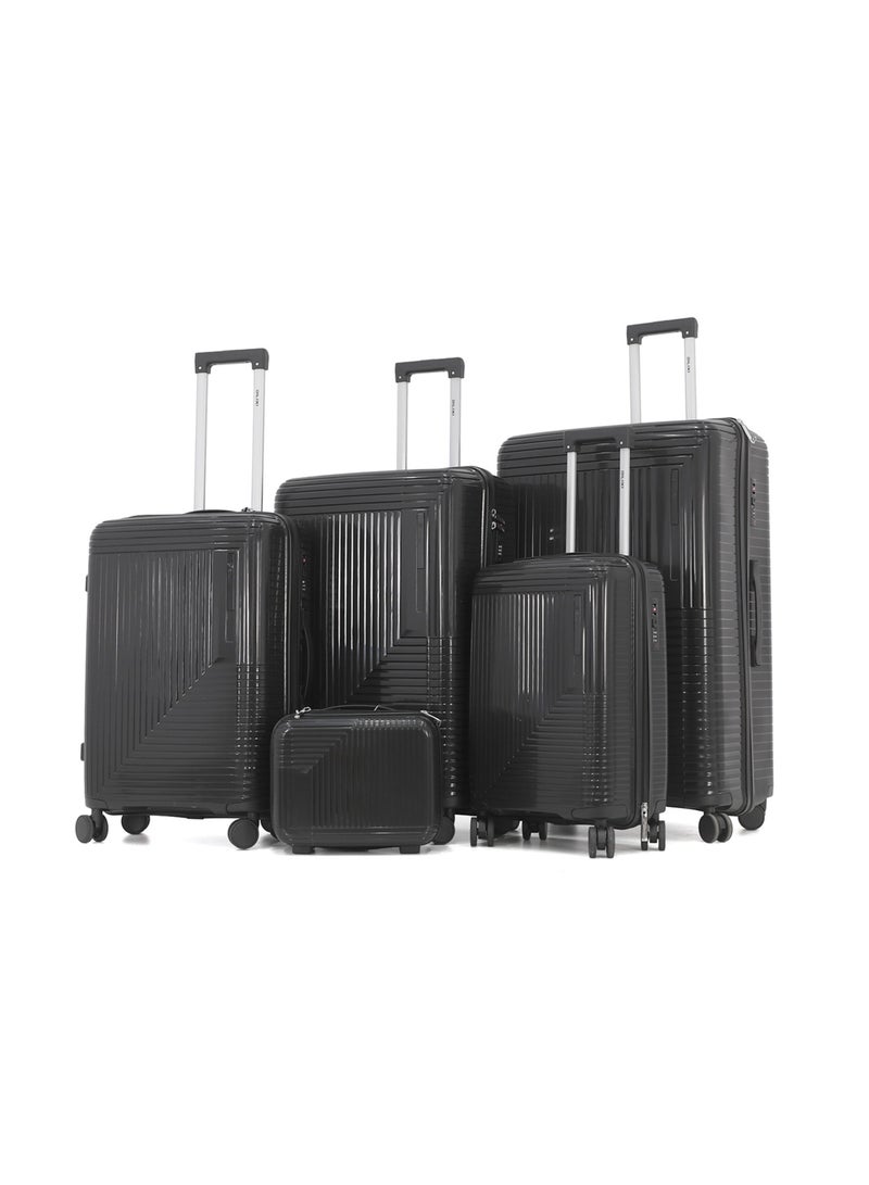 DILIXI Unbreakable Hardshell PP Luggage Trolley Bag 5 Pieces Set With Double Spinner Wheels (BC-12",S-20",M-24",L-28",XL-32") - Image 1