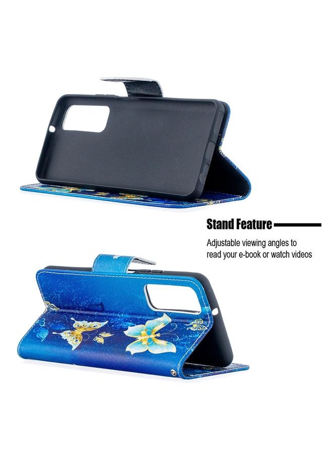 زبون جراب لهاتف Huawei P smart 2021 / Y7a بنمط رسم ملون، جراب جلدي قلاب أفقي مع حامل وفتحات للبطاقات ومحفظة - Image 4