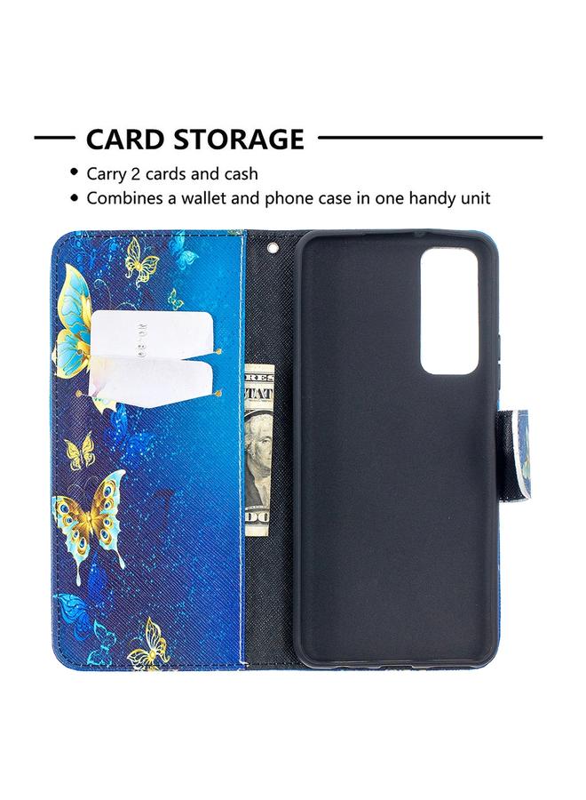 زبون جراب لهاتف Huawei P smart 2021 / Y7a بنمط رسم ملون، جراب جلدي قلاب أفقي مع حامل وفتحات للبطاقات ومحفظة - Image 5