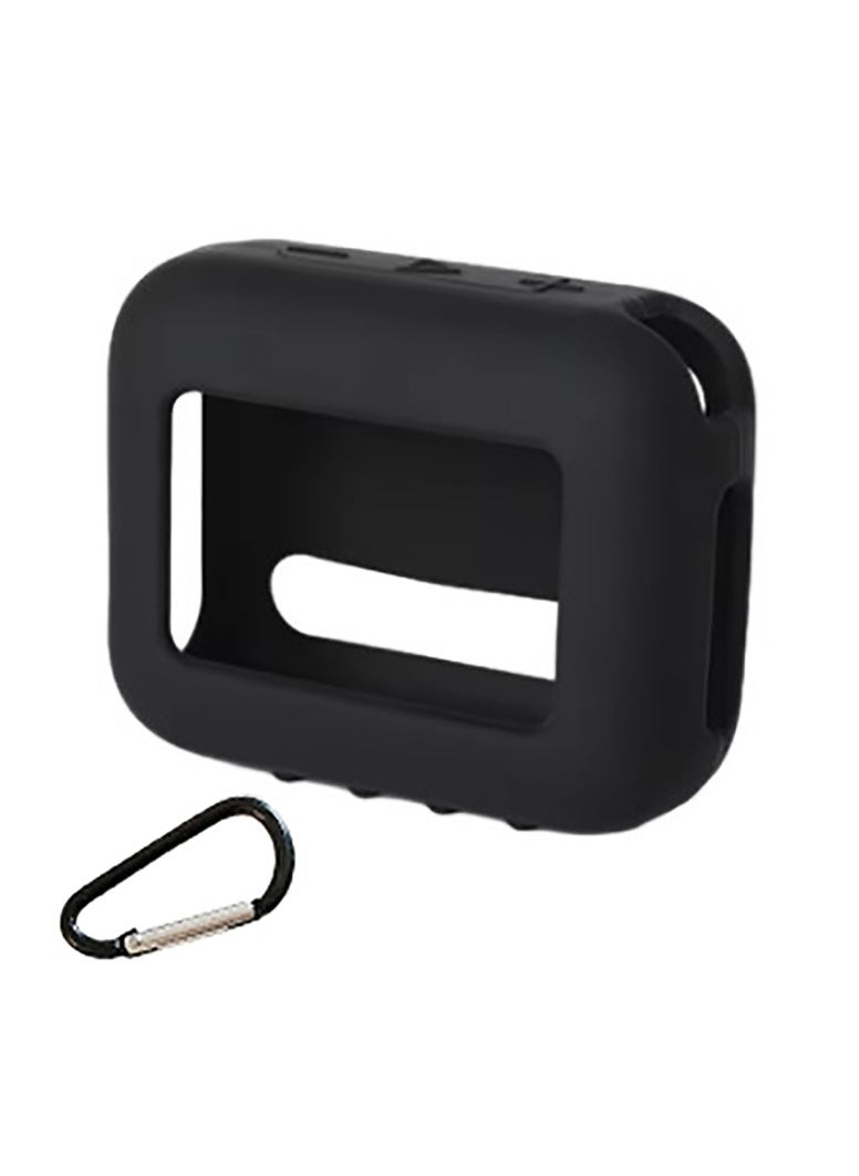 Generic For JBL Go 4 Waterproof Bluetooth Speaker Silicone Cover Case, Portable Silicone Travel Case with Carabiner, Protective Skin Case（Black)  - Image 1