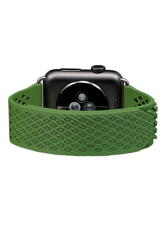 ISank Milanese Loop Replacement Strap For Apple Watch Series 3/2/1 Army Green - Image 3
