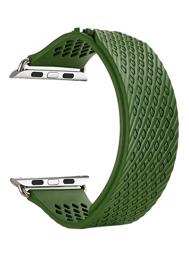 ISank Milanese Loop Replacement Strap For Apple Watch Series 3/2/1 Army Green - Image 1