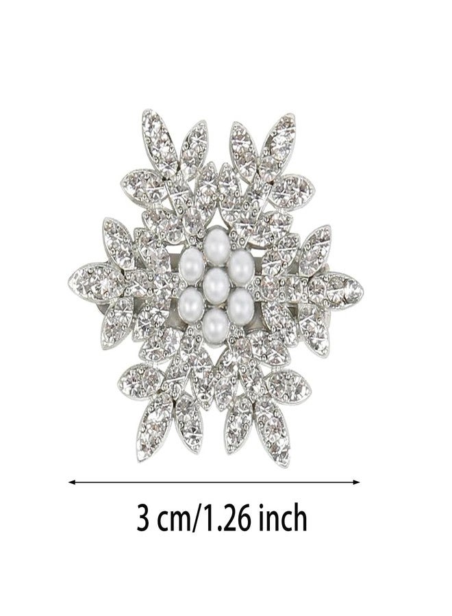 Penta Angel Snowflake Hair Clips 6Pcs Small Sparkly Christmas Rhinestone Pearl Hair Barrette Hairpins Accessories for Women (6, 3 cm) - Image 2