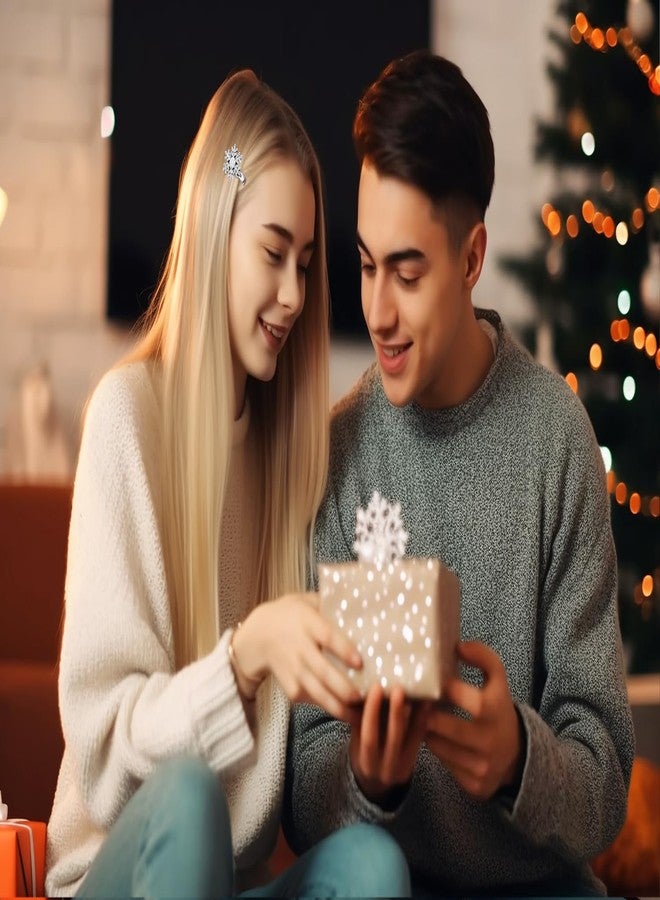 Penta Angel Snowflake Hair Clips 6Pcs Small Sparkly Christmas Rhinestone Pearl Hair Barrette Hairpins Accessories for Women (6, 3 cm) - Image 4