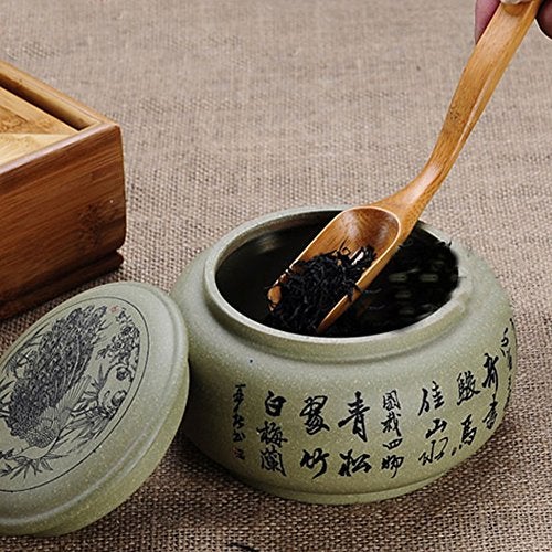 Cucumis Tea Spoons Natural Bamboo Tea Spoon for Loose Tea ，Cucumis 6Pcs Kung Fu Tea Spade Natural Bamboo Wood Spoons for Scooping Coffee Powder,Tea，Salt，Yeast, Superfood Powders，Cacao - Image 2