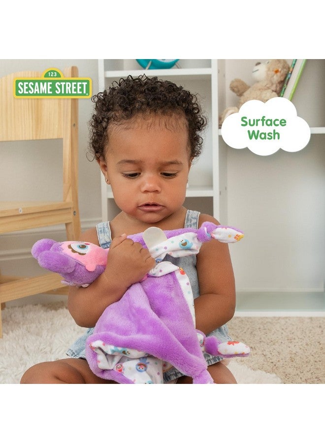 Kids Preferred بطانية آبي كادابي من شارع السمسم المفضلة للأطفال مصنوعة من مادة ناعمة مع زوايا مربوطة وحلقة مصاصة للأطفال والرضع - Image 3