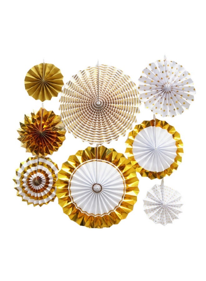 1 Set Party Wall Decoration Hanging Paper Fans Set - Image 1