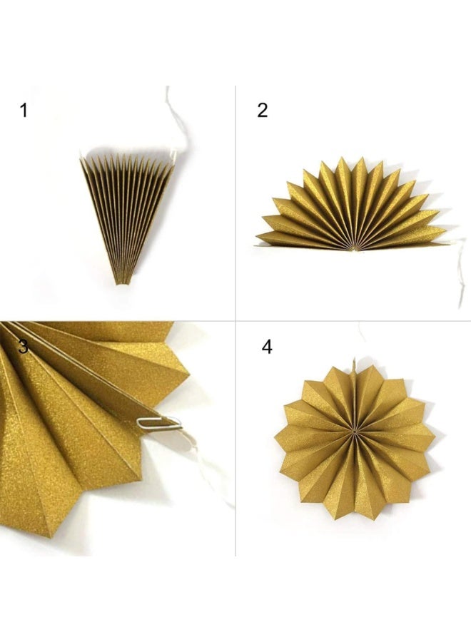 1 Set Party Wall Decoration Hanging Paper Fans Set - Image 2