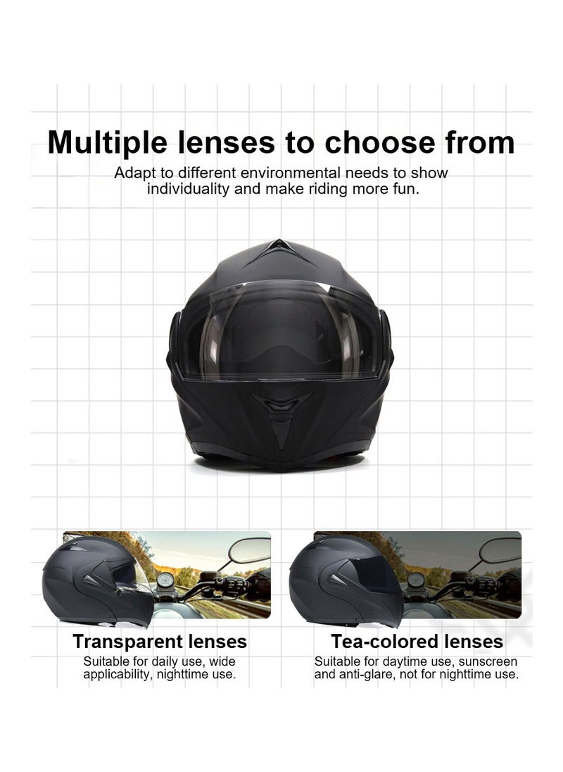 Generic Motorcycle Helmet Full Face Multipurpose Racing Helmet Unisex Matte Black Mirror  - Image 2