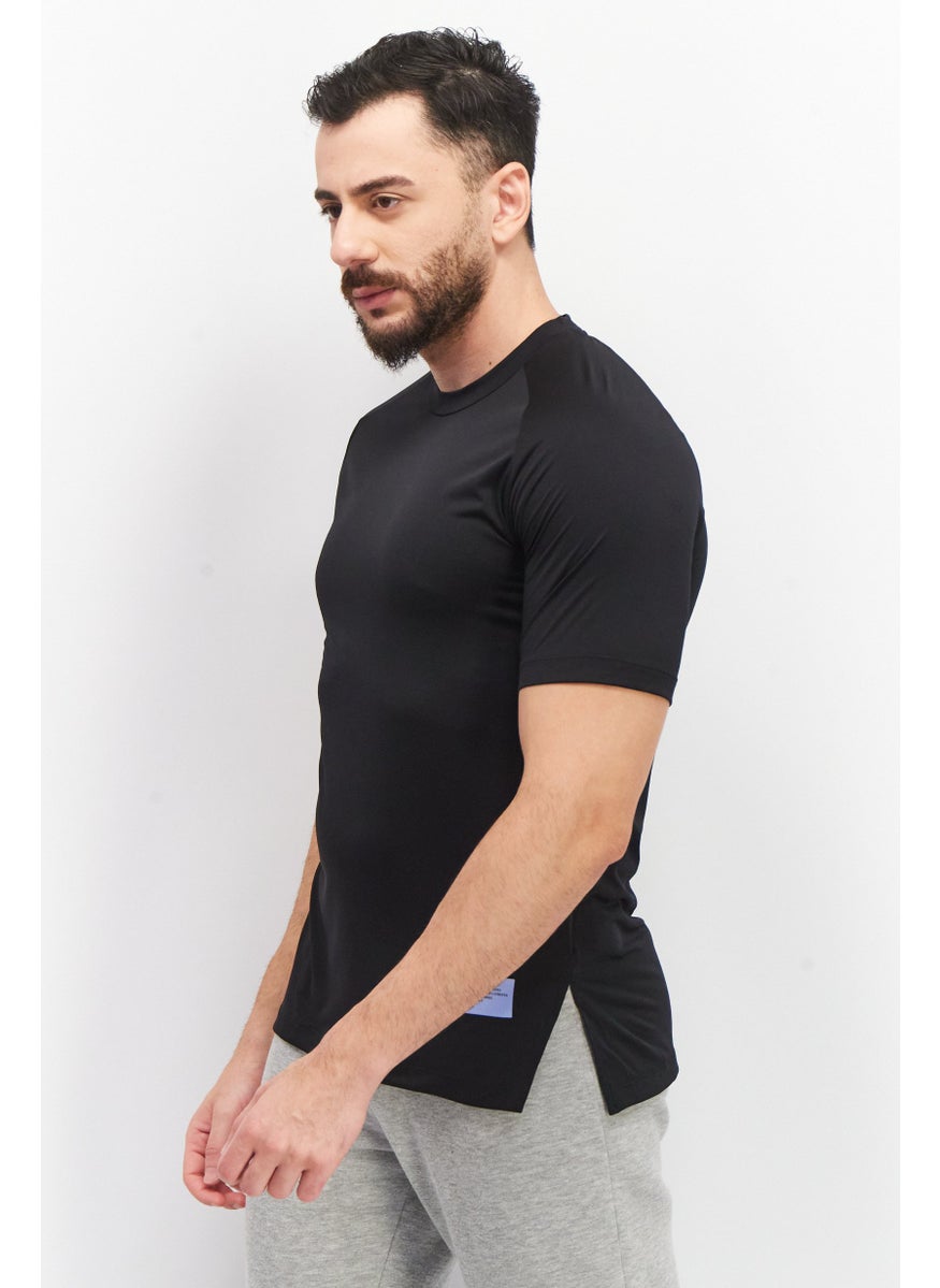 Adidas - Men Sportwear Fit Crew Neck Brand Logo T-Shirt, Black - Image 1
