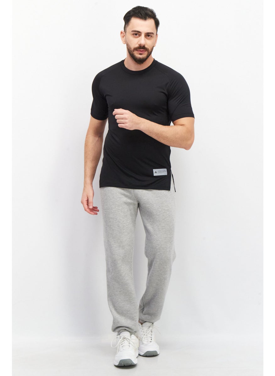 Adidas - Men Sportwear Fit Crew Neck Brand Logo T-Shirt, Black - Image 1