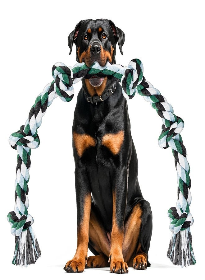 Ycozy XXL 6-Knot Dog Rope Toy for Large Dogs Aggressive Chewers 40in Heavy Duty Dog Teething Chew Toy Puppy Almost Indestructible Cotton - Image 1