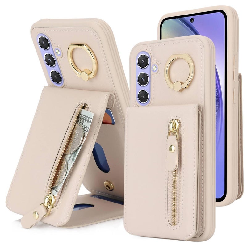 غطاء واقي | حامل بطاقات | أسود ملمس جلد | مقاوم للصدمات لـ Samsung Galaxy A05 - Image 3