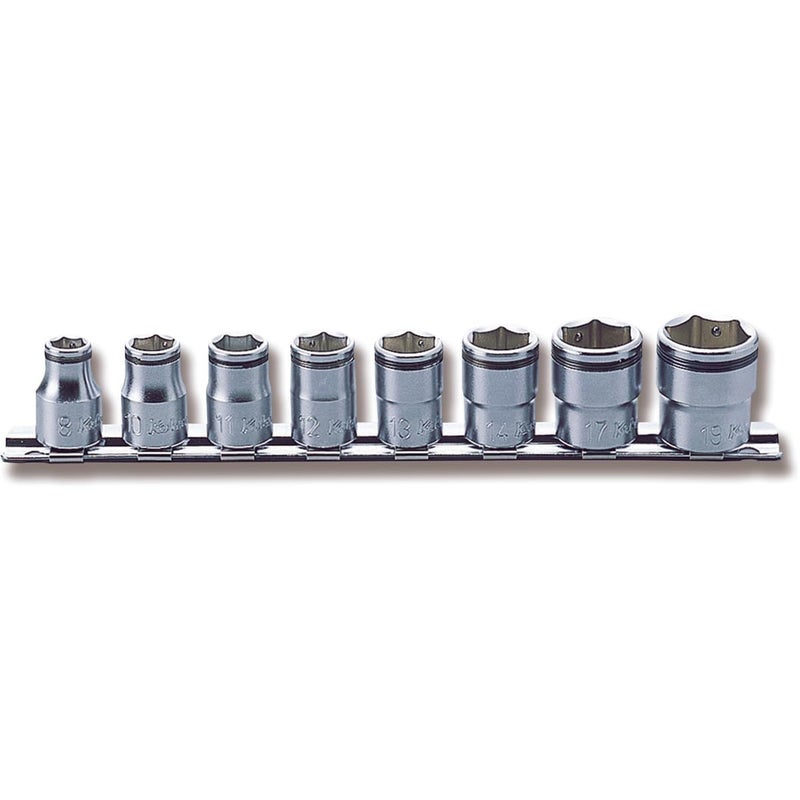 Ko-ken RS3450M/8 3/8 Sq. Dr. Socket set 8mm-19mm Nut Grip 200mm 8 pieces