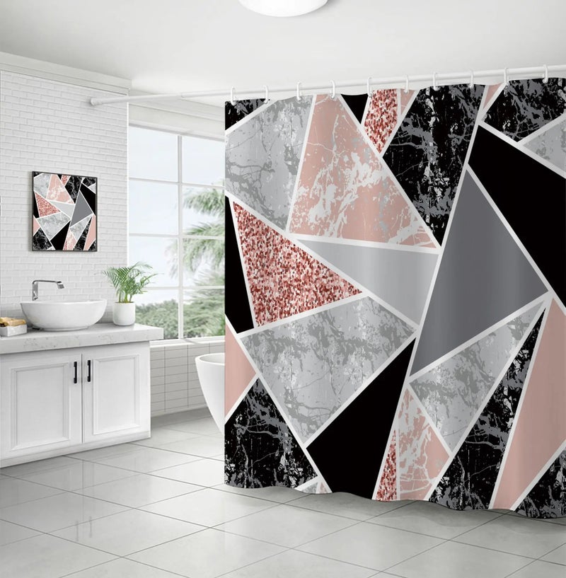 Bluejw Printed Polyester Shower Curtain Set for Bathroom  Cheap Elegant Polyester Print Shower Curtain With 12 Button Holes - Image 1