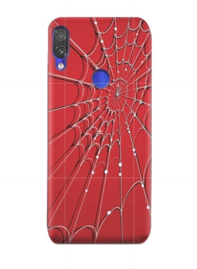 AMC DESIGN Spider Web Pattern Protective Case Cover For Xiaomi Redmi Note 7 Red