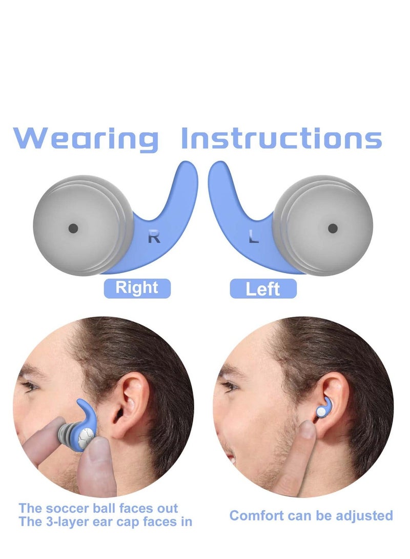 Y&D Swimming Ear Plugs Waterproof Earplugs - 3 Pairs Silicone Reusable Swim for Adult Kids, Water Sports Showering, Bathing, Surfing Keep Out. - Image 2