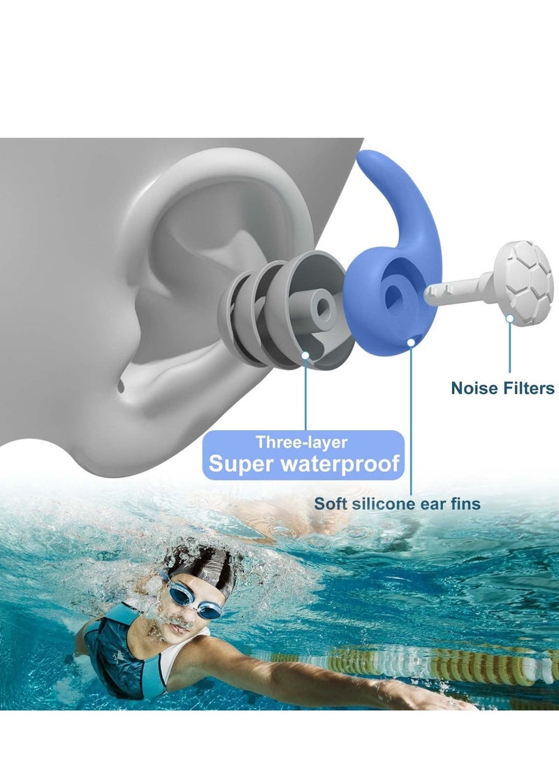 Y&D Swimming Ear Plugs Waterproof Earplugs - 3 Pairs Silicone Reusable Swim for Adult Kids, Water Sports Showering, Bathing, Surfing Keep Out. - Image 4
