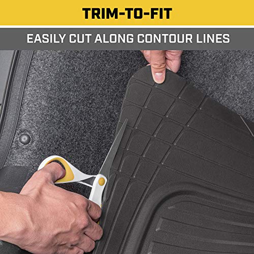 Cat® ToughRide Heavy Duty Automotive Rubber Cargo Liner Trunk Floor Mat, All Weather Protection, Trimmable to Fit Most Vehicles Car Truck Van SUV, Black, 53" x 36.25"in - Image 4