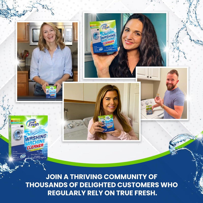 True Fresh Washing Machine Cleaner Tablets - 25-Pack Deep Cleaning for Front Loader, Top Load & HE Washers - Helps Remove Odor-Causing Residues, Pet Hair & Hard Water Buildup - Septic Safe - Image 5